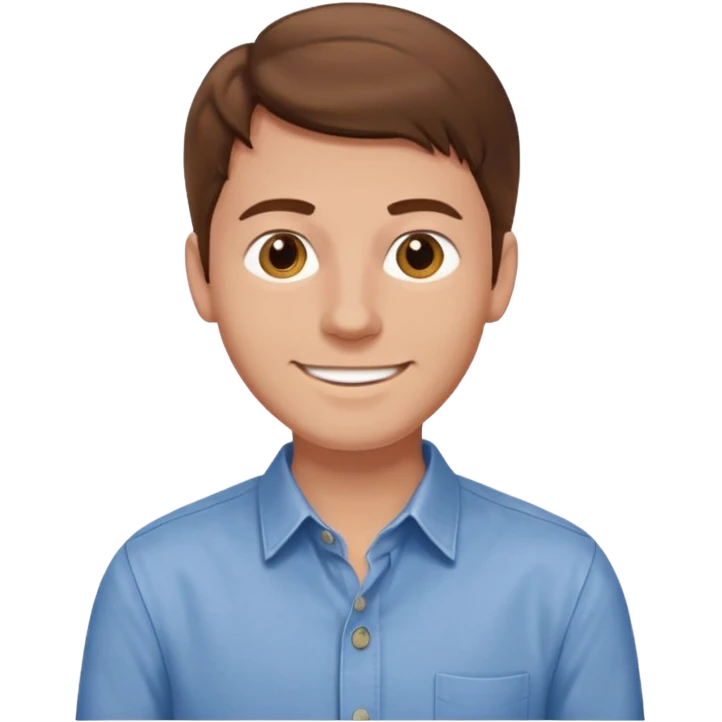 homme brun cheveux long sourire style européen emoji