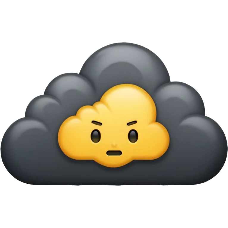 emo black cloud with lightning emoji
