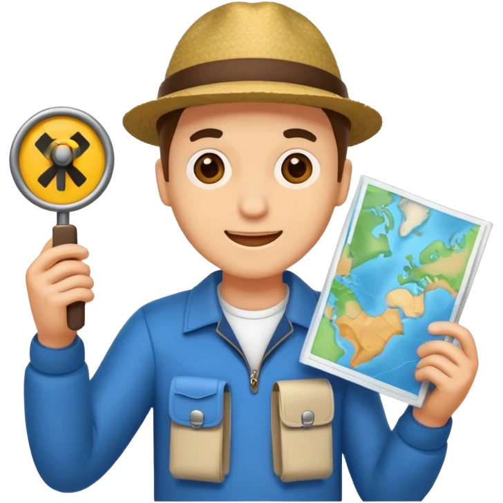 tourist man holding map emoji