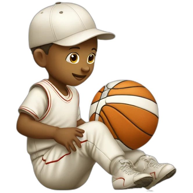 Bambino con pallone emoji