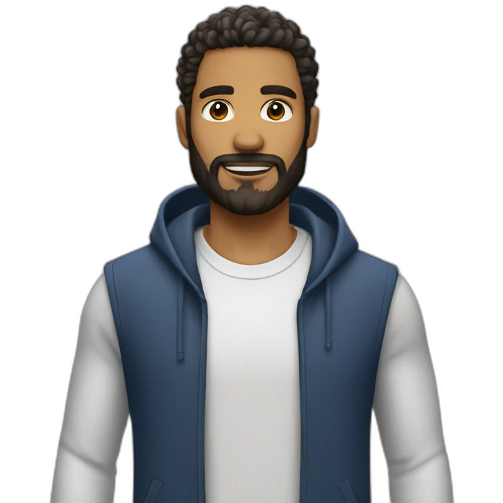Básquet hombre blanco barba emoji