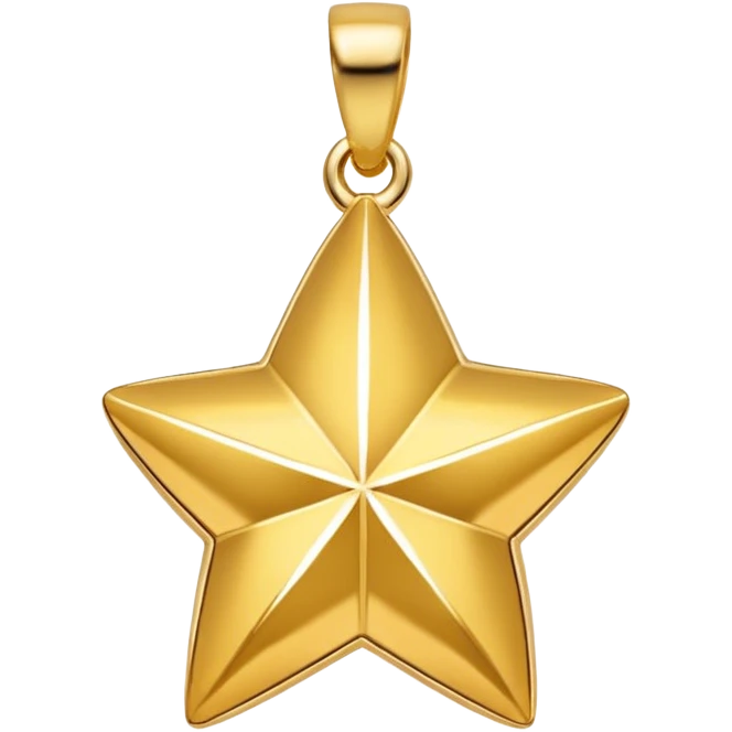 golden star charm-shaped trinket, gold pendant emoji