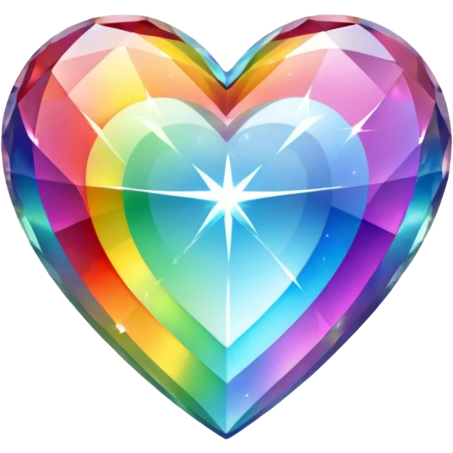crystal clear heart rainbow emoji