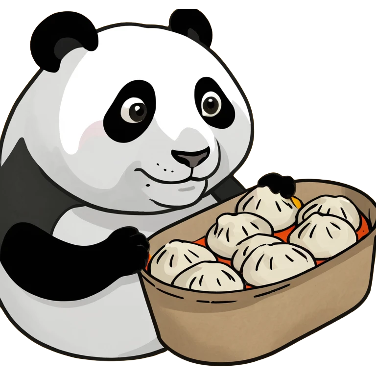 panda selling momos  emoji