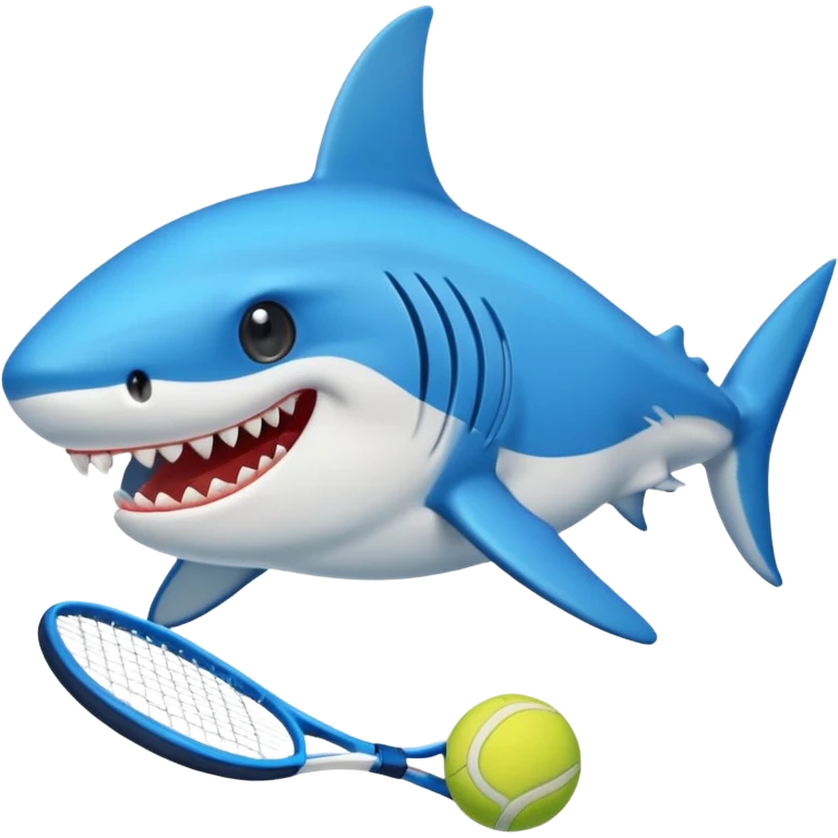 Tiburón con tenis azules emoji