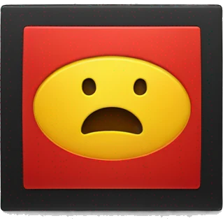A wavy black and red rectangle with a medium sized yellow circle in the middle" or "A black and red rectangle with a medium sized yellow circle in the middle emoji