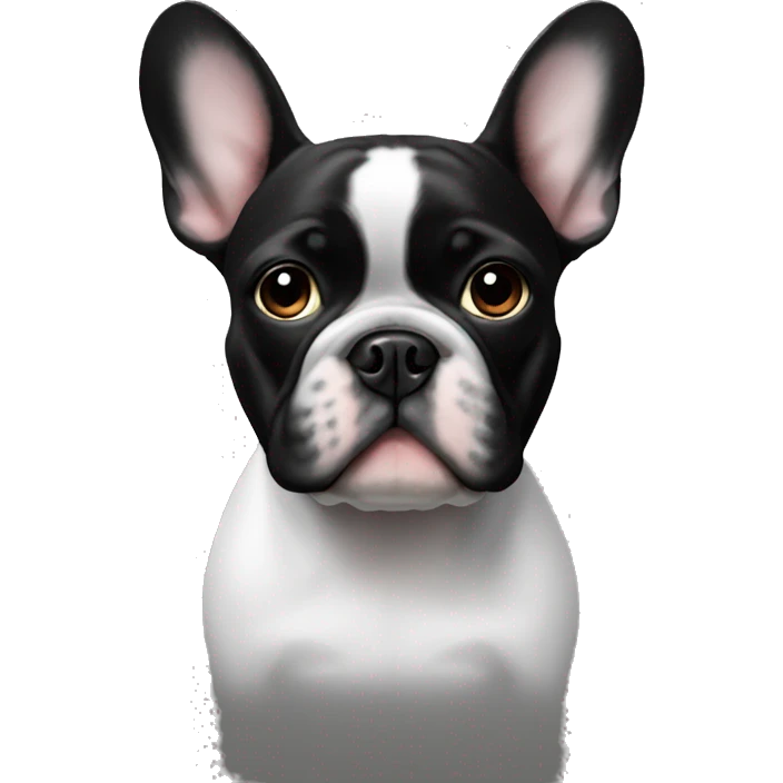 Black and White Frenchie emoji