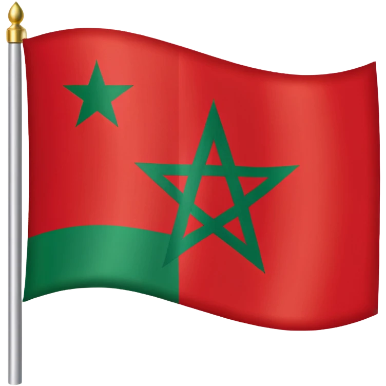 morocco flag with david star instead of 5 branch star emoji