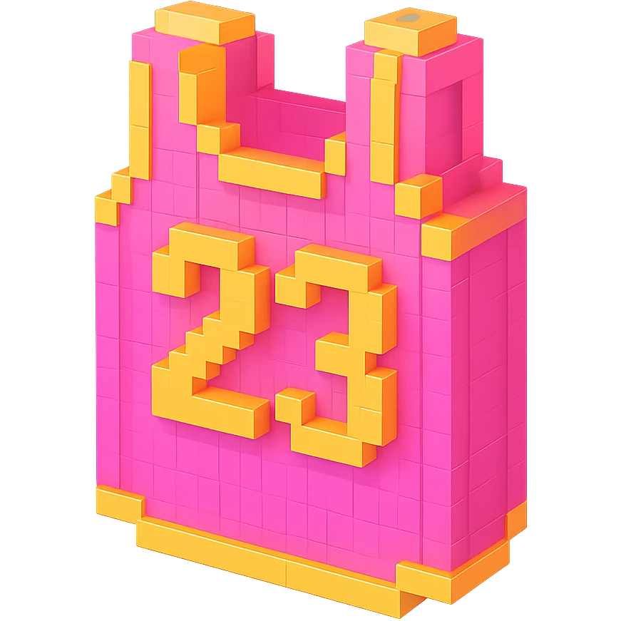 светящейся розовая баскетбольная майка с надписью "23", no background emoji