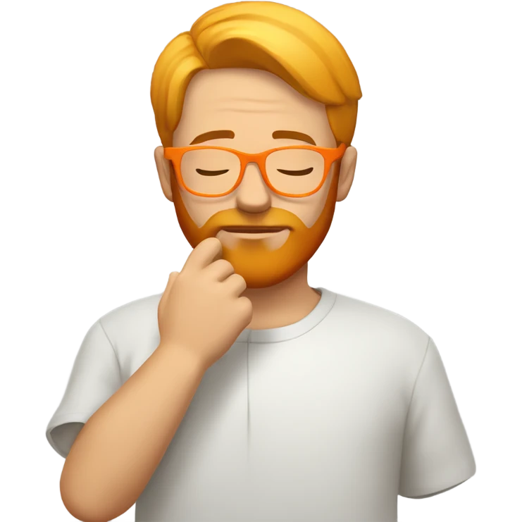 man with orange beard and short blond hair as he praying with orange glasses  emoji