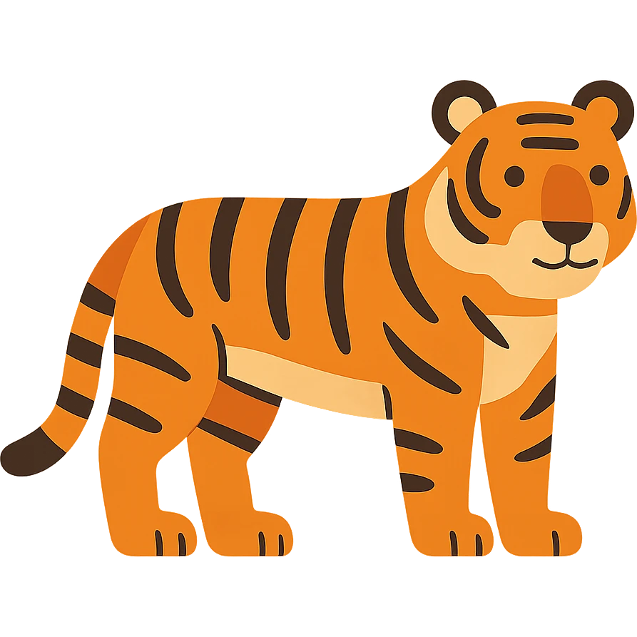 Flat design style tiger emoji
