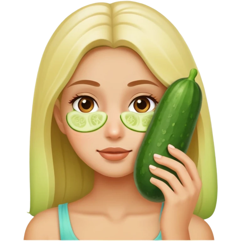 Girl skincare cucumber  emoji
