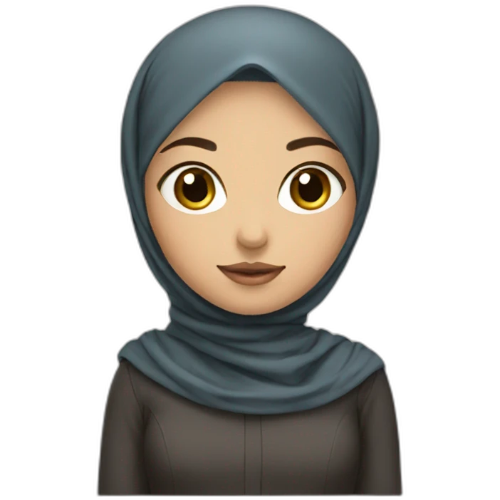 Short girl brunette avec hijab emoji