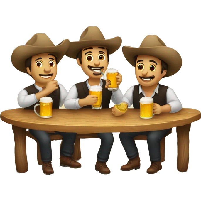 Tres amigos bebiendo una cerveza emoji