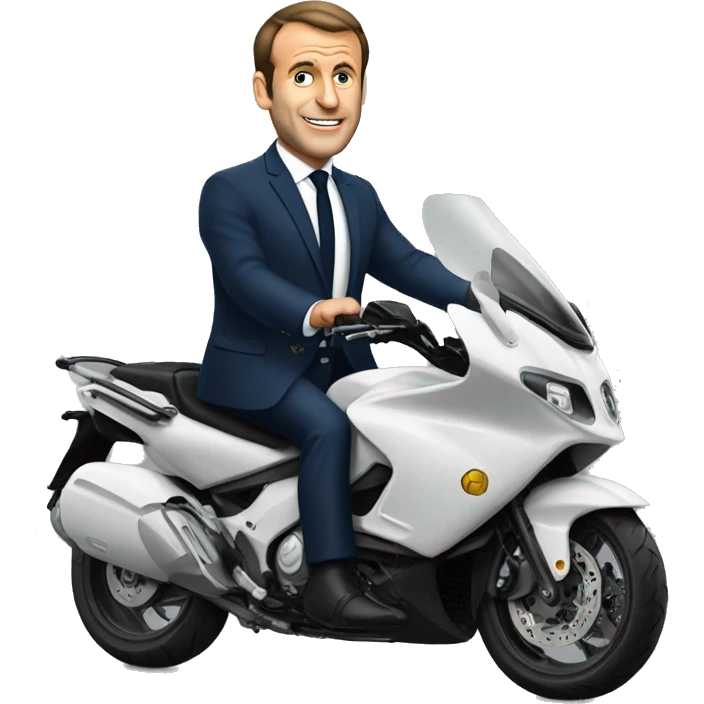 Macron sur une moto emoji