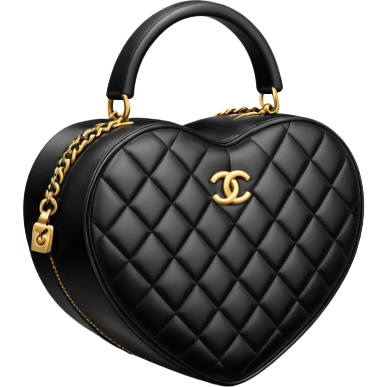 chanel heart shape bag black color bag emoji