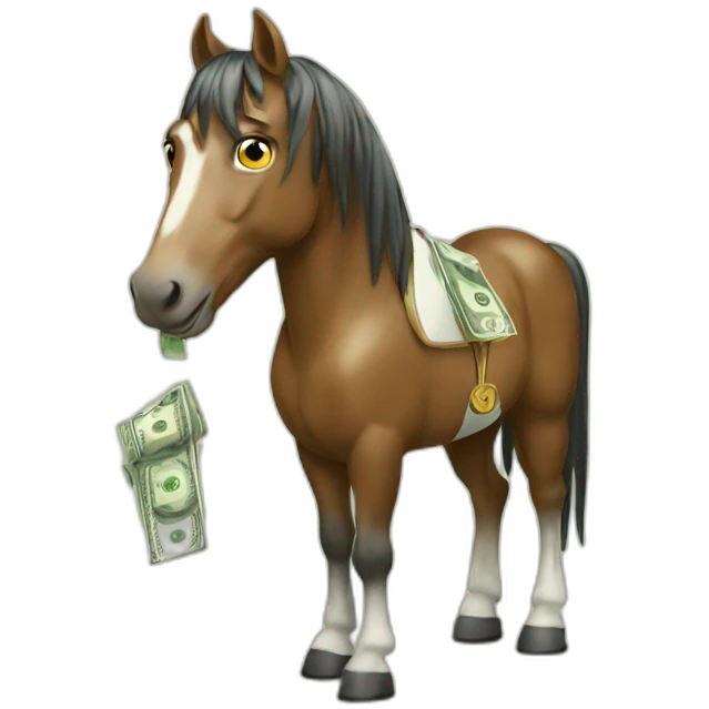 Horse with money emoji
