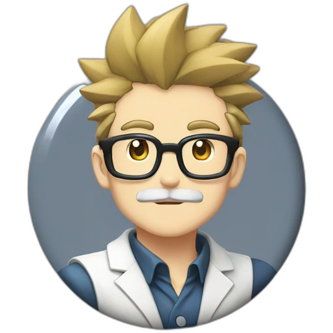 pokemon professor oak anime global trade station badge pokeball emoji