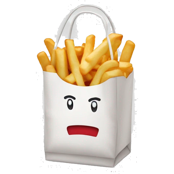 fast food bag that’s white and has the chick-fil-a logo emoji