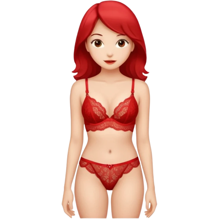 Red lingerie dentelle hot set emoji