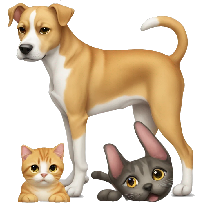 Dog on cat emoji