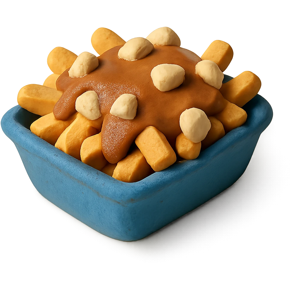 claymation style poutine emoji