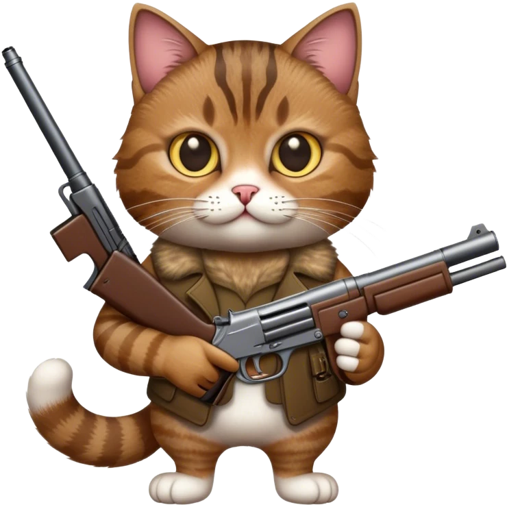 Cat with gun emoji