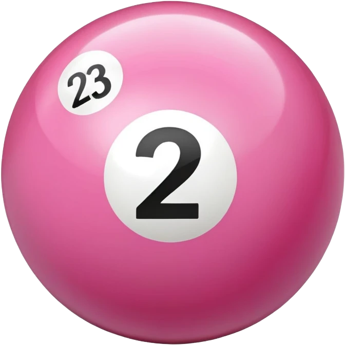 pink billiard ball with the number 23 emoji