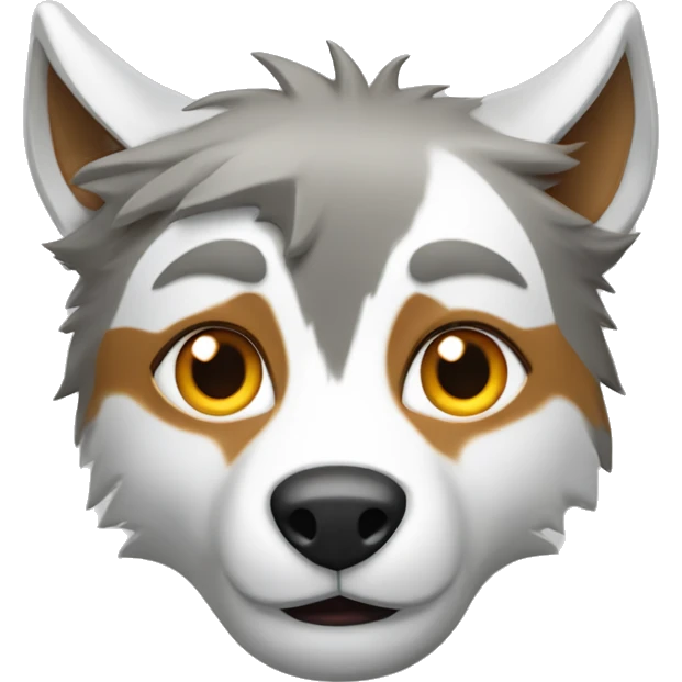 Loup blanc avec un loup roux emoji