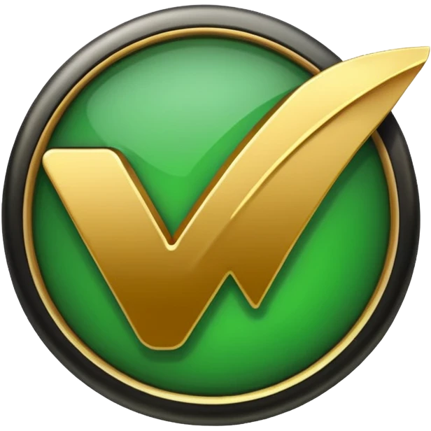 right check mark with golden and green colours emoji