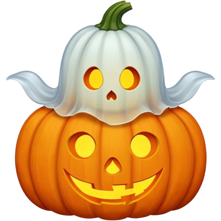 ghost with pumpkin emoji