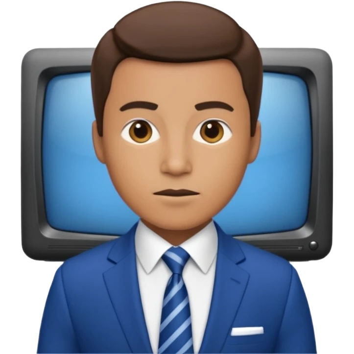 tv news moderator in blue suit emoji