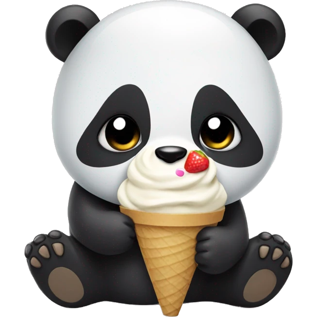Panda eating ice cream emoji