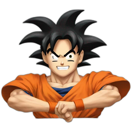 goku taking a dumb emoji