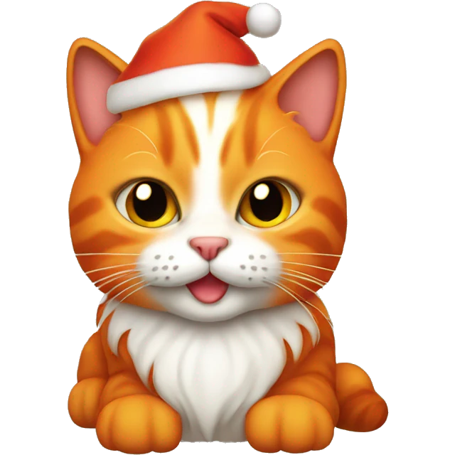 Orange Santa kitty emoji