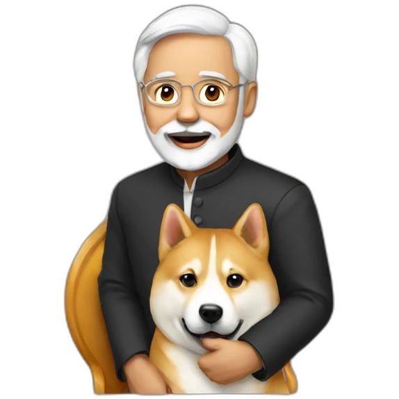 modi holding doge emoji