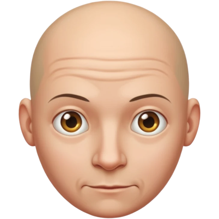 A bald person with a gigantic head emoji