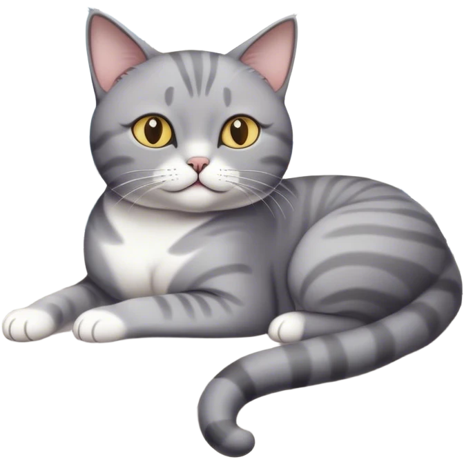 Grey cat relaxing on the balcony  emoji