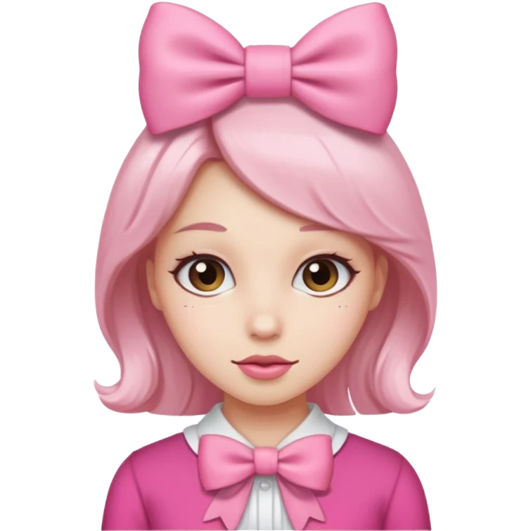 Moño Rosa femenino  emoji