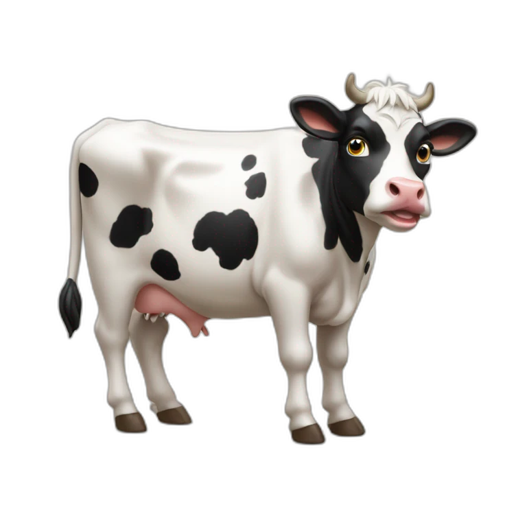 Vache avec un chat sur la tête emoji