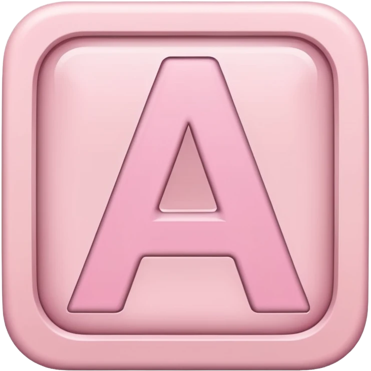 The letter A in a light pink square  emoji