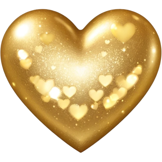 Change the glittery silver color heart with a subtle gradient and no border to a glittery gold color heart with a subtle gradient and no border. Keep the background transparent. Maintain the style and subtle gradient effect of the original heart. emoji