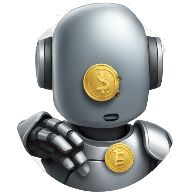 bot holding a coin emoji