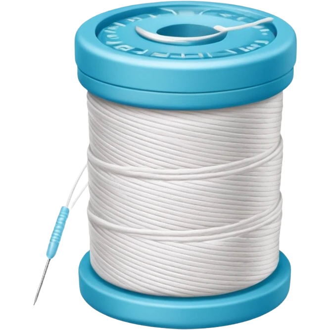 Round spool of white thread dental floss emoji