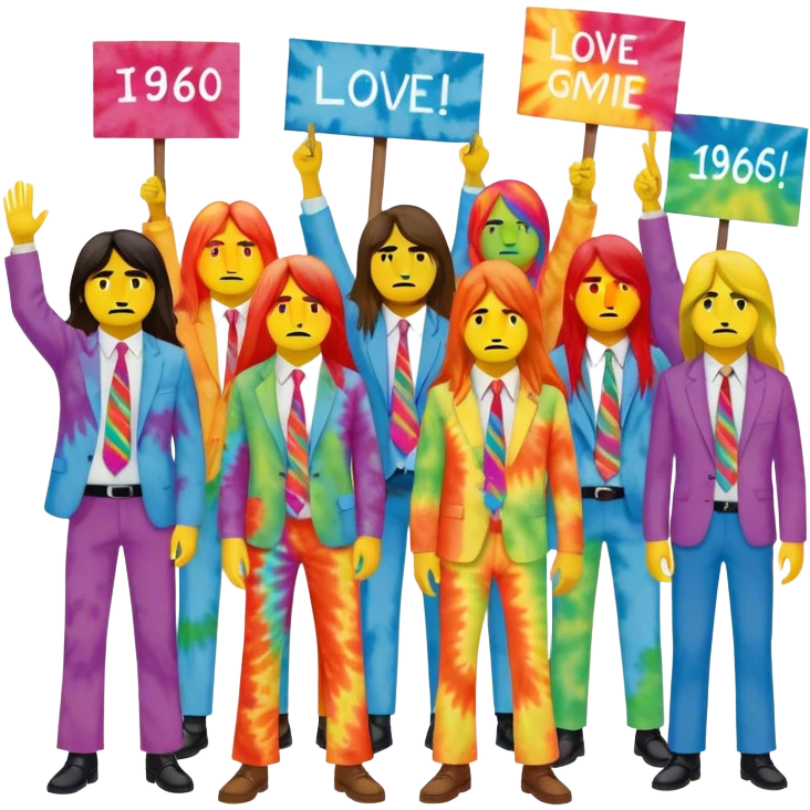 Hippies protesting in the 1960's emoji