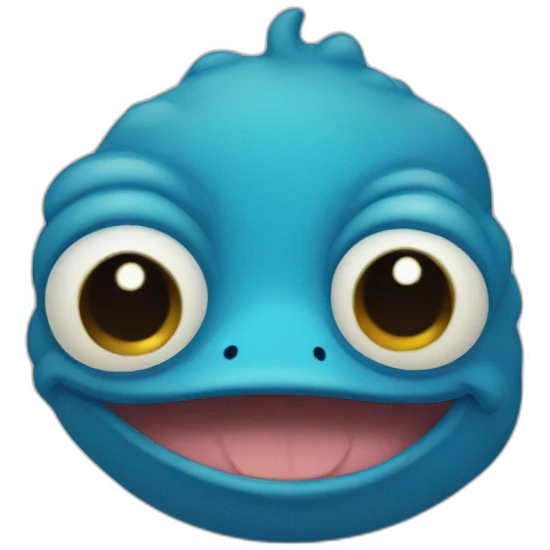 cute blue pepe happy emoji