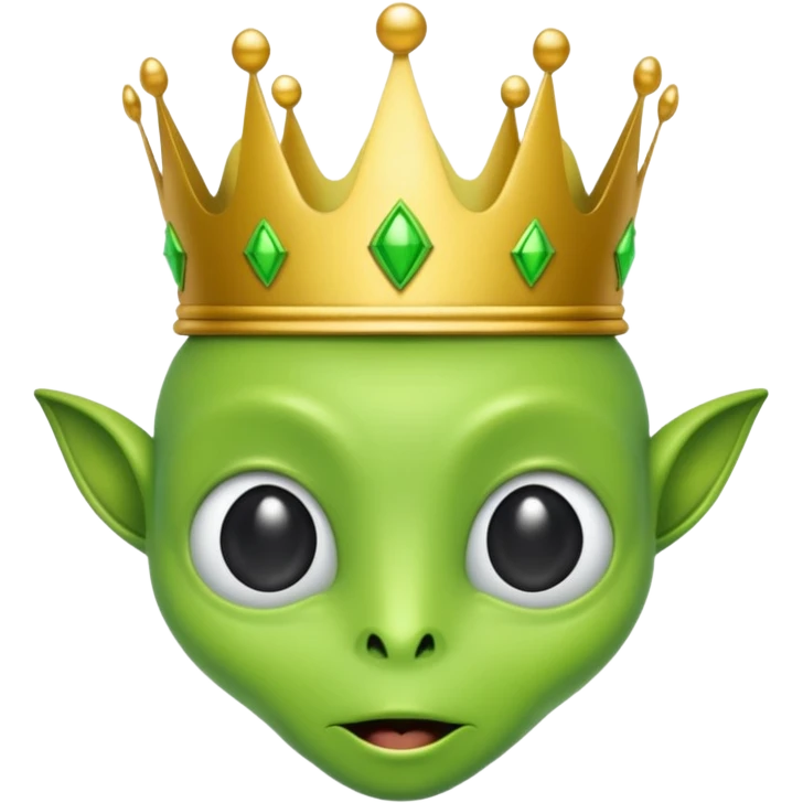 green alien with crown emoji