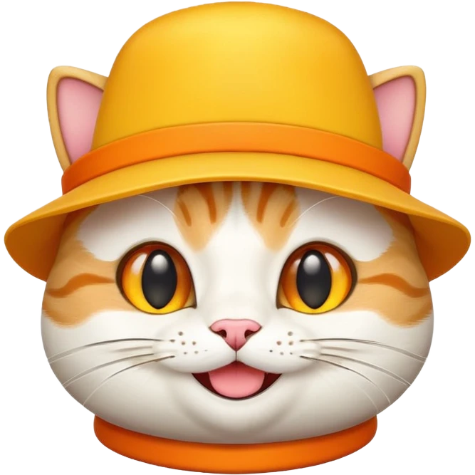 Cheese cat wearing a yellow hat emoji