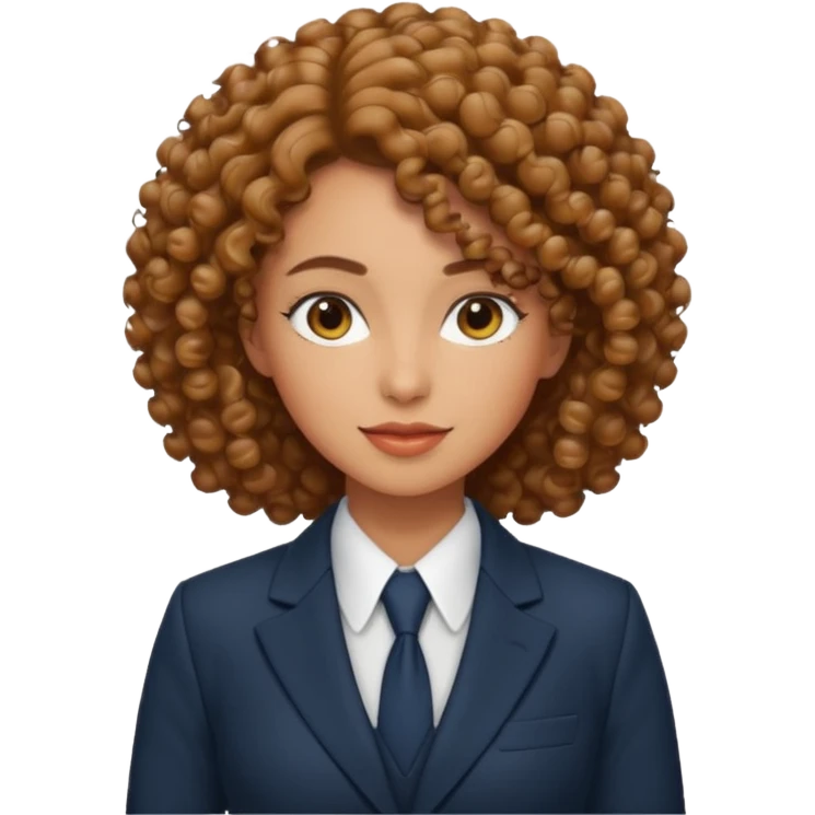 curly-haired woman in a suit emoji