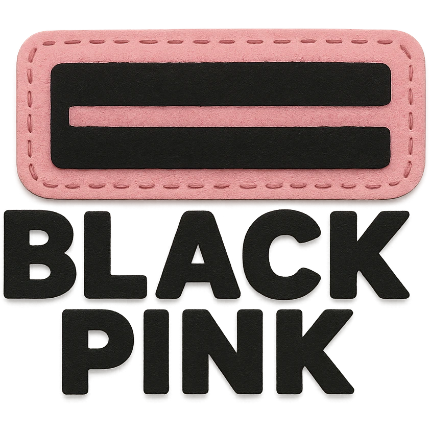 Blackpink inspired icon, pink and black, soft and textured, crafty vibe emoji